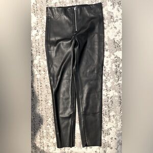 Zara faux leather leggings with zipper